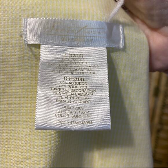 Secret treasures butter yellow ditzy floral cotton blend robe cottagecore large - Picture 5 of 15